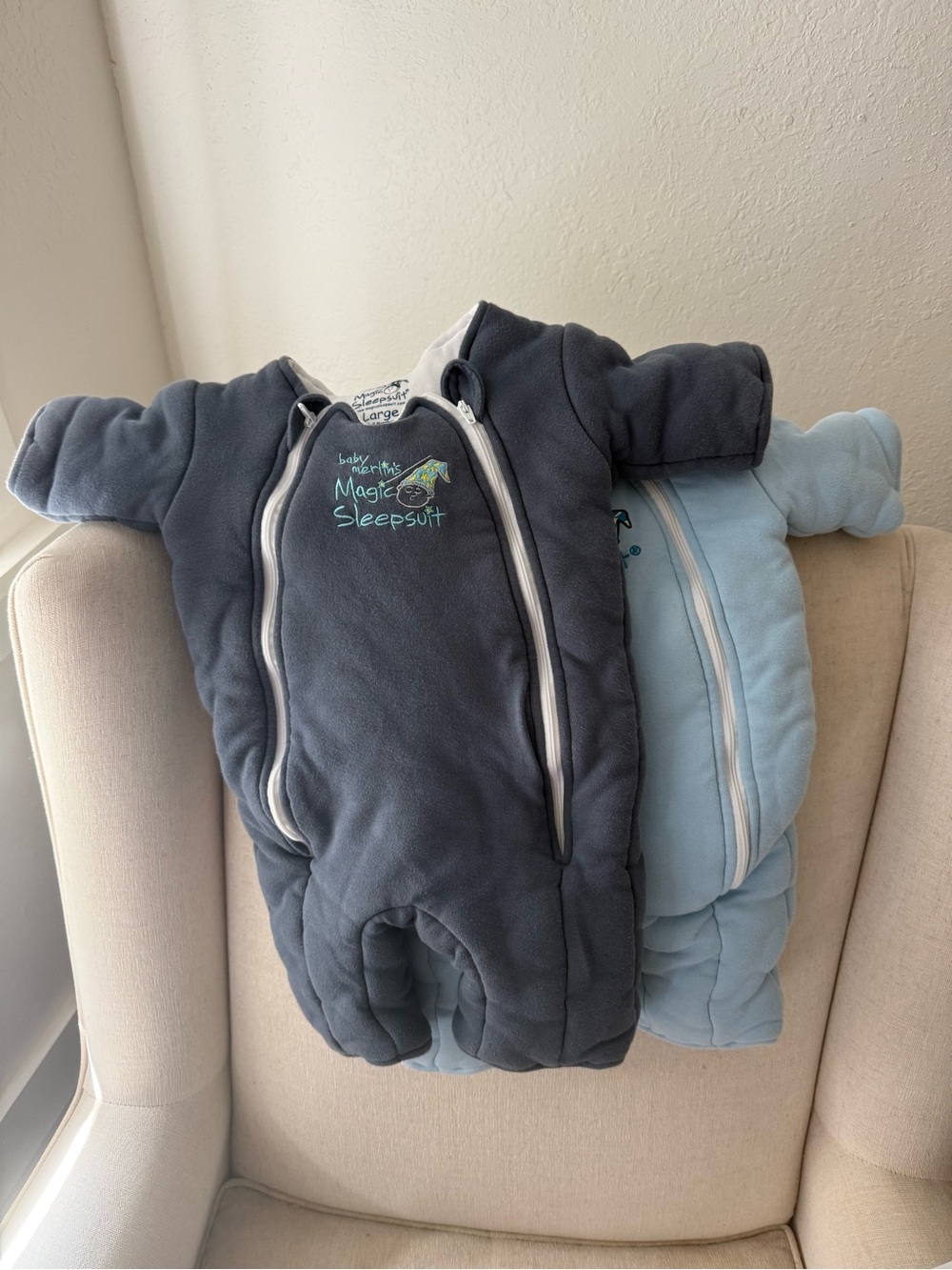 Magic Sleepsuit Baby Sleep Sack - Navy and Light Blue